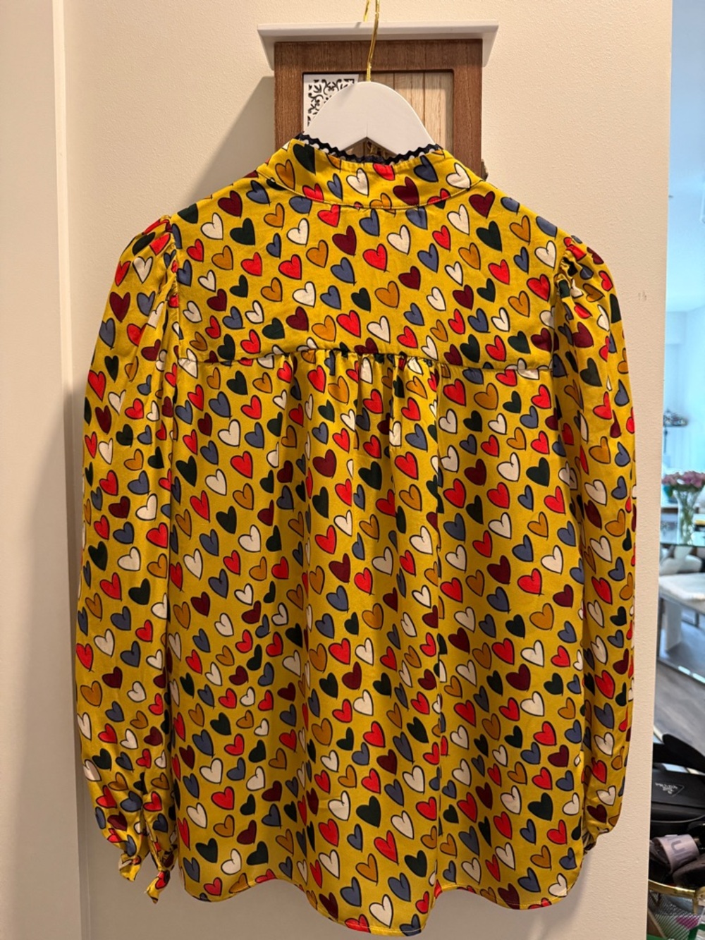 Machka Yellow Heart Print Top - Picture 4 of 4